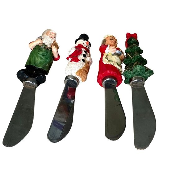 Nesting Snowmen Bowls Ceramic Holiday Spreaders Set Christmas Tree Santa Party - Picture 8 of 11